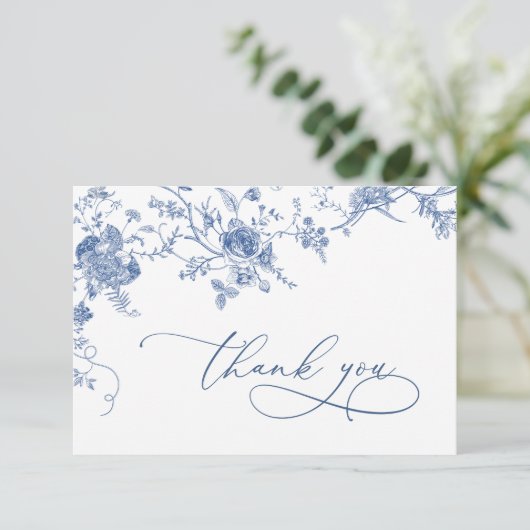 エレガントビクトリアンフランスのフローラ結婚ズ サンキューカード (スタンド正面)