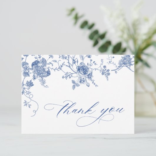 エレガントビクトリアンフランスのフローラ結婚ズ サンキューカード (スタンド正面)