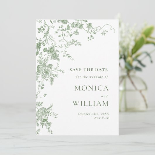 エレガントビクトリアンフランスのフローラ結婚ズ セーブザデート (スタンド正面)