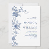 エレガントビクトリアンフランスのフローラ結婚ズ 招待状 (正面)