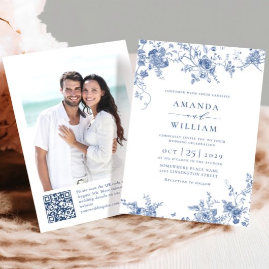 エレガントビクトリアンフランスのフローラ結婚ズ 招待状