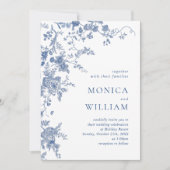 エレガントビクトリアンフランスのフローラ結婚ズ 招待状 (正面)