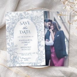 エレガントビクトリアンフランスのフローラ セーブザデート