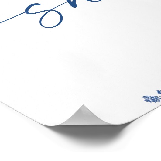 エレガントビクトリアンフローラ歓迎ブライダルシャワー ポスター (角)