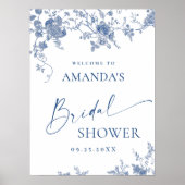 エレガントビクトリアンフローラ歓迎ブライダルシャワー ポスター (正面)