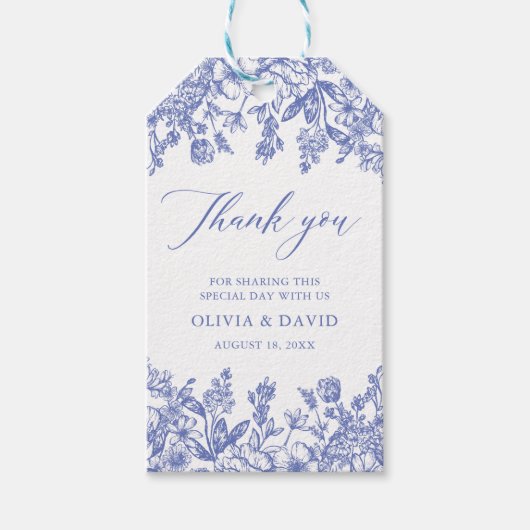 エレガントビクトリアンフローラ結婚ズ ギフトタグ (正面)