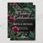 エレガントビクトリアンフローラ結婚 招待状 (正面/裏面)