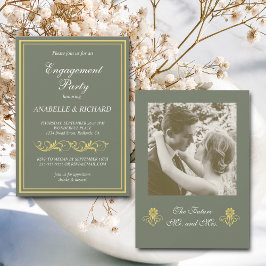 エレガントビクトリアン婚約パーティ 招待状