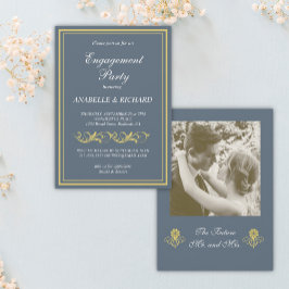 エレガントビクトリアン婚約パーティ 招待状