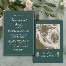 エレガントビクトリアン婚約パーティ 招待状