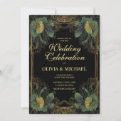 エレガントビクトリアン濃い結婚植物体 招待状 (正面)