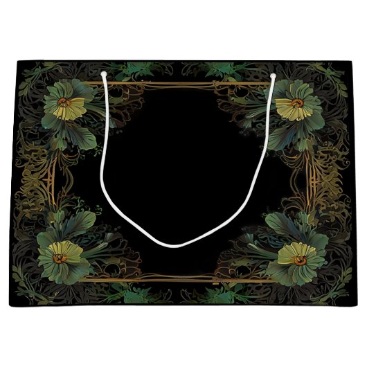 エレガントビクトリアン濃い金ゴールド ラージペーパーバッグ (正面)