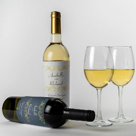 エレガントビクトリアン結婚ボトル ワインラベル