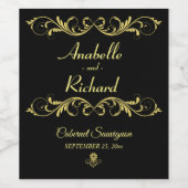 エレガントビクトリアン結婚ボトル ワインラベル (シングルラベル)