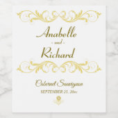 エレガントビクトリアン結婚ボトル ワインラベル (シングルラベル)