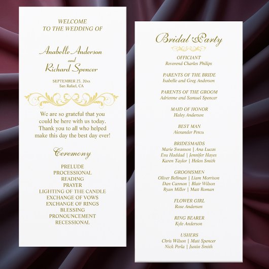 エレガントビクトリアン結婚式 プログラム