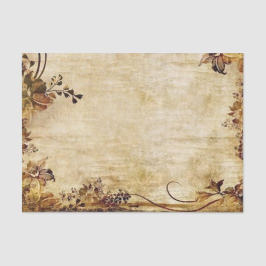エレガントビクトリアン花と背景 薄葉紙 (正面)