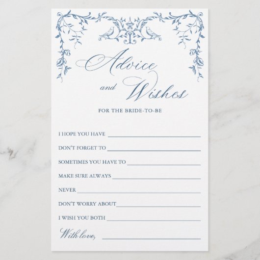 エレガントビクトリアン華美Blue Wishesとアドバイスカード (正面)