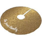 エレガントビクトリアン金ゴールドフローラ ブラッシュドポリエステルツリースカート (アングル)