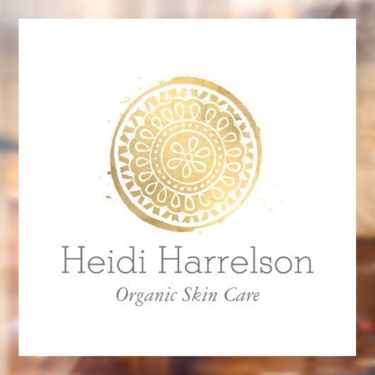 エレガントビューティマンダラロゴ 偽のゴールド ウィンドウサイン (シート2)