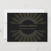 エレガントビューティーゴールドサンburst ブラックギフトカード 招待状 (裏面)