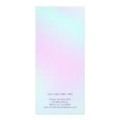 エレガントビューティーサロンのホログラフィック価格リスト ラックカード (裏面)