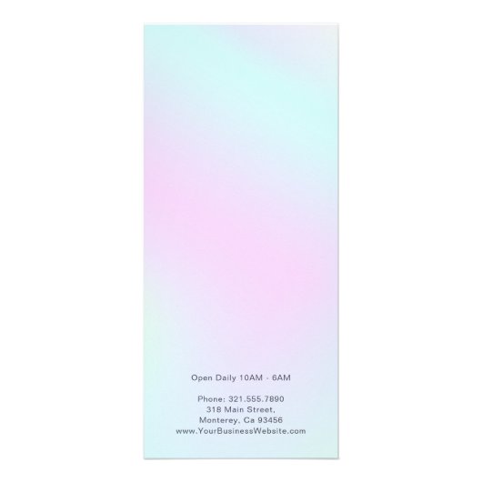 エレガントビューティーサロンホログラフィック価格リスト ラックカード (裏面)