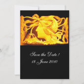 エレガントビューティー / 黄色の リボンと花の女性 招待状 (正面)