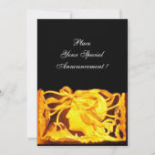 エレガントビューティー / 黄色の リボンと花の女性 招待状 (裏面)