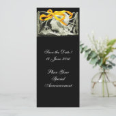 エレガントビューティー / 黄色の リボンと花を飾った女性 セーブザデート (スタンド正面)