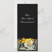 エレガントビューティー / 黄色の リボンと花を飾った女性 セーブザデート (裏面)