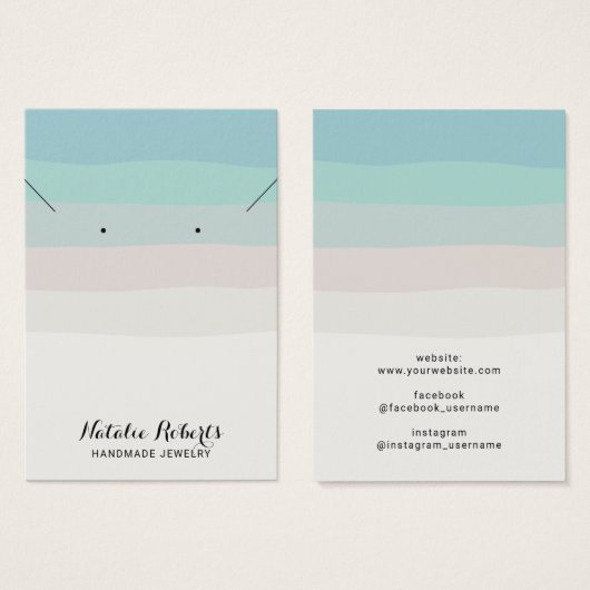 エレガントビーチカラージュエリーイヤリング表示 (正面&裏面)