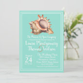 エレガントビーチコンチ結婚シェル 招待状 (スタンド正面)