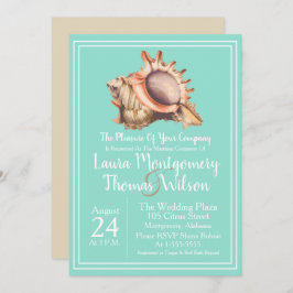 エレガントビーチコンチ結婚シェル 招待状