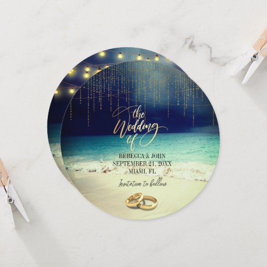 エレガントビーチサマー結婚ズ 招待状 (正面/裏面インサイチュ)
