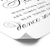 エレガントビーチサンダル黒書道 |お気に入りの署名 ポスター (角)