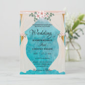 エレガントビーチシーサイドチュレアーバーフォトズ結婚ス 招待状 (スタンド正面)