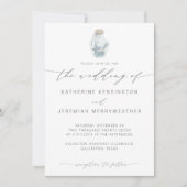 エレガントビーチシーセモダンル書結婚道 招待状 (正面)