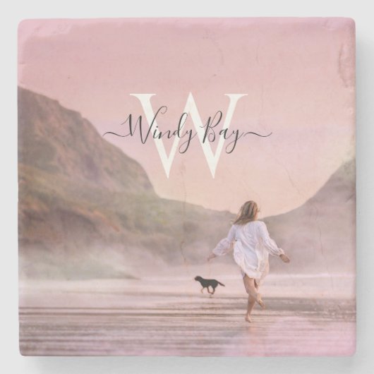 エレガントビーチシーン撮影ストーンコースター ストーンコースター (正面)