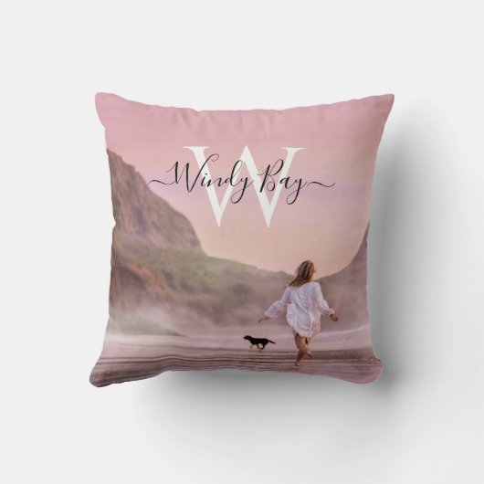 エレガントビーチシーン撮影装飾用クッション クッション (裏面)