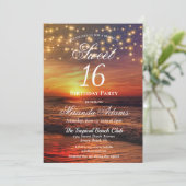 エレガントビーチストリングライツサマーバースデーパーティー 招待状 (スタンド正面)