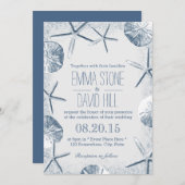 エレガントビーチテーマ結婚式招待状 招待状 (正面/裏面)