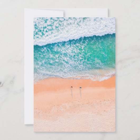 エレガントビーチネイビーブルーシーウェーブサマー結婚ズ 招待状 (裏面)