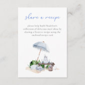 エレガントビーチピクニックブライダルシャワー共有Aレシピ エンクロージャーカード (正面)