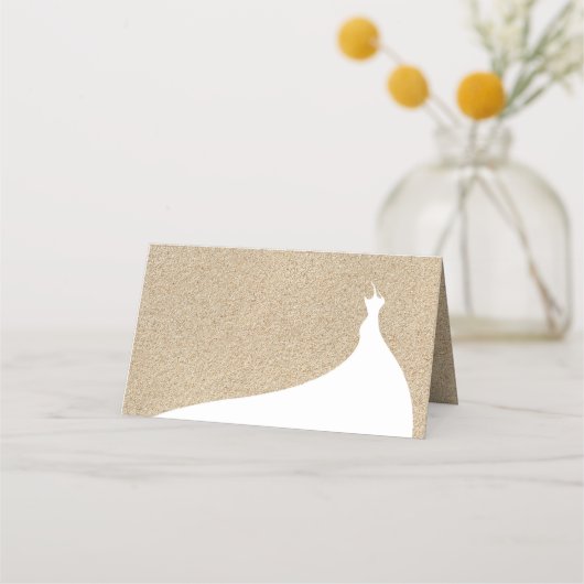 エレガントビーチブライダルシャワー座席表白 プレイスカード (正面)