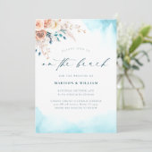 エレガントビーチブルーウォーター結婚カラー 招待状 (スタンド正面)