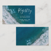 エレガントビーチブルー海の結婚レジストリ エンクロージャーカード (正面/裏面)