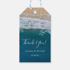 エレガントビーチブルー海サンキュー結婚式の引き出物 ギフトタグ