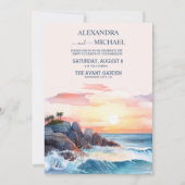 エレガントビーチブルー海結婚ズ 招待状 (正面)