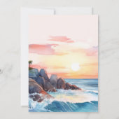 エレガントビーチブルー海結婚ズ 招待状 (裏面)